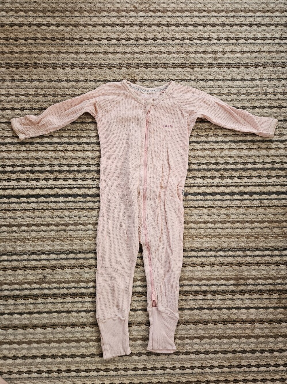 Bonds Pink Waffle-Knit Zip Pajamas